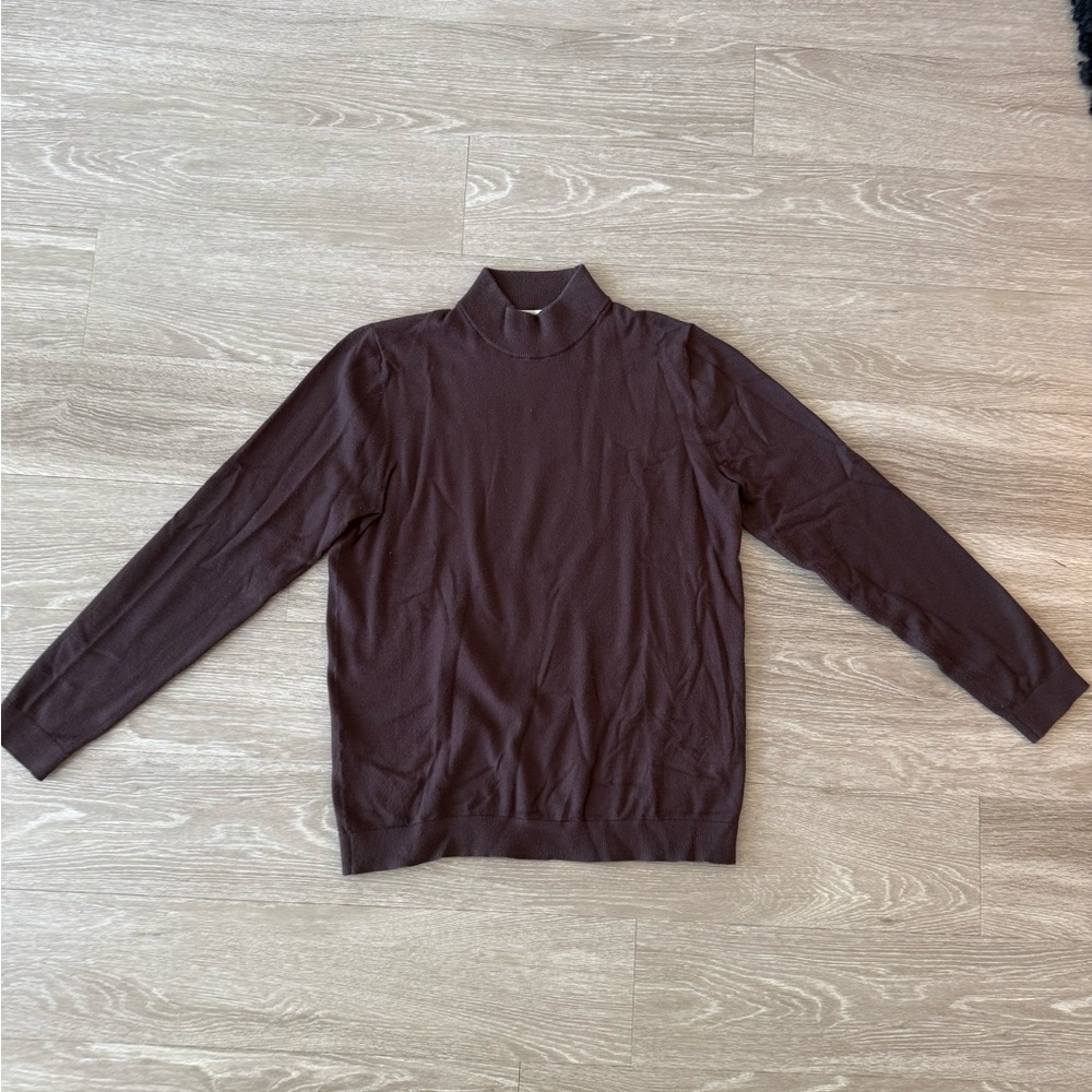 Open Edit Solid Mock Neck Sweater